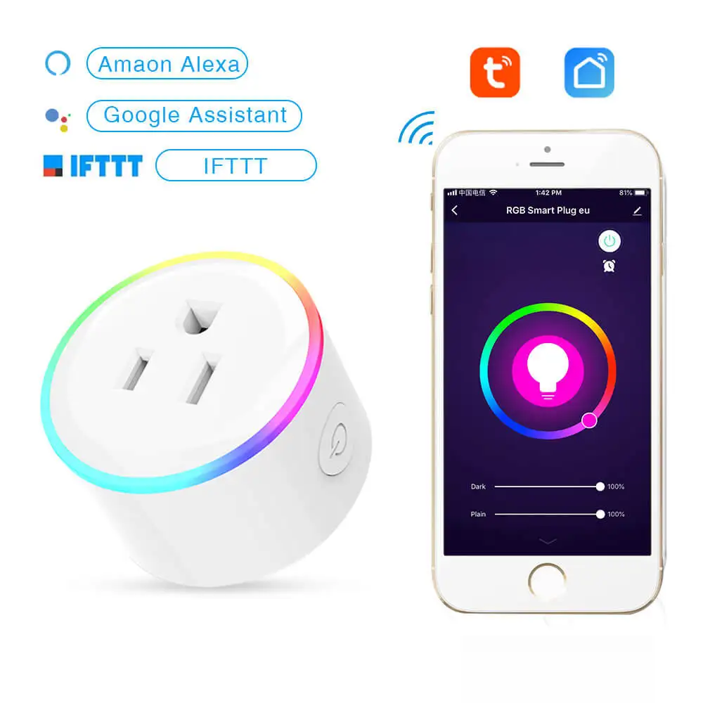 

Alexa smart socket WiFi phone timing switch socket remote remote control smart home beauty socket