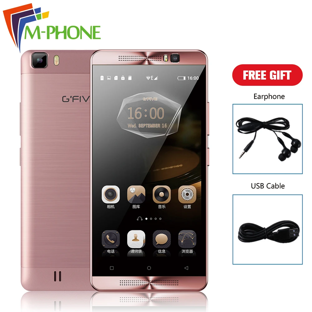Original Gfive L3 Mobile Phone 5 5 inch 5000mAh Battery Android 6 0 MT6580M Quad Core