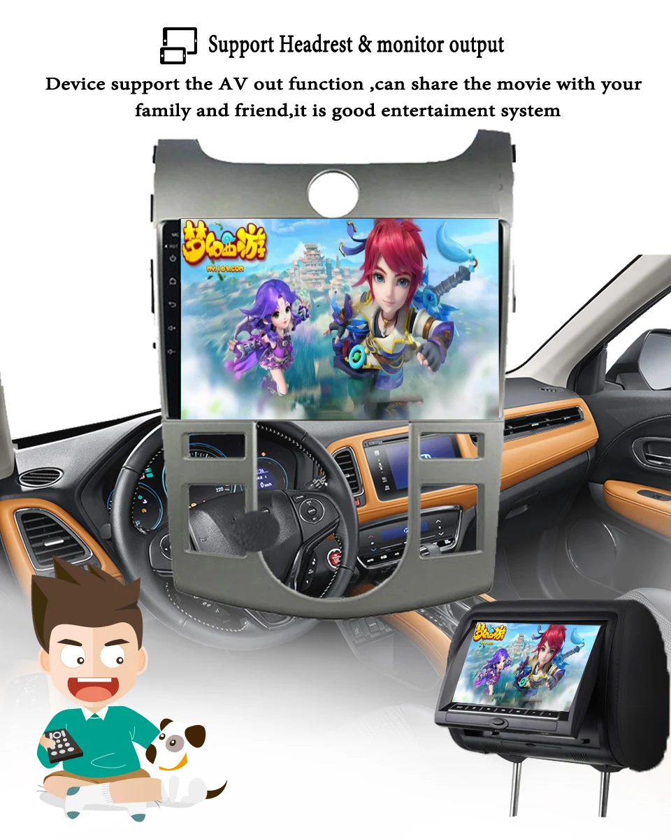 Clearance 9" android 9.1 Car Radio DVD Player for KIA forte 2009-2014 GPS Navigation Tape Recorder support DVR Camera Rear Carplay 4+64GB 13