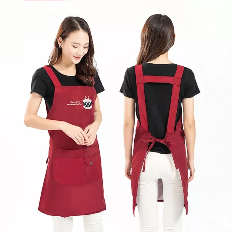 

Lady Women polyester Waterproof antifouling High-grade Kitchen Apron For Cooking Baking Restaurant Pinafore