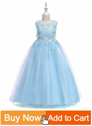 Детское платье для девочек 4-14 лет, свадебное фатиновое кружевное длинное платье для девочек, элегантное праздничное платье принцессы для подростков, детская одежда для девочек