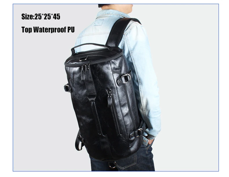 Мужская спортивная сумка для занятий спортом на открытом воздухе из искусственной кожи с карманом для обуви, тренировочный рюкзак, сумка на плечо для фитнеса, водонепроницаемая сумка для путешествий
