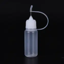 1 шт. мини 10 мл пустая пластиковая бутылка с металлической иглой для хранения жидких растворителей легкие масла
