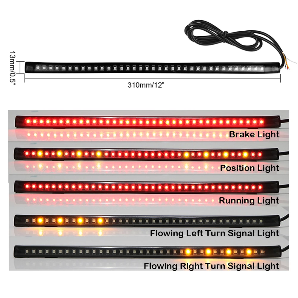 

Motorcycle Flexible Strip Led Tail Brake Stop Turn Signal Direction Indicator For Suzuki GSXR600 GSXR750 GSXR GSX-R 600 750 1000