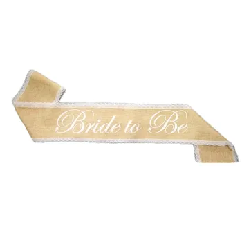 

10pcs/lot Burlap Bachelorette Party Accessories Hen Night Sashes Hen Party and Bride to Be for Bridal Party Supplies