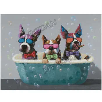 

Three dogs in the shower room decor Full drill resin embroidery pattern Diamond 5d Painting 3D Diamond Mosaic Cross Stitch arts
