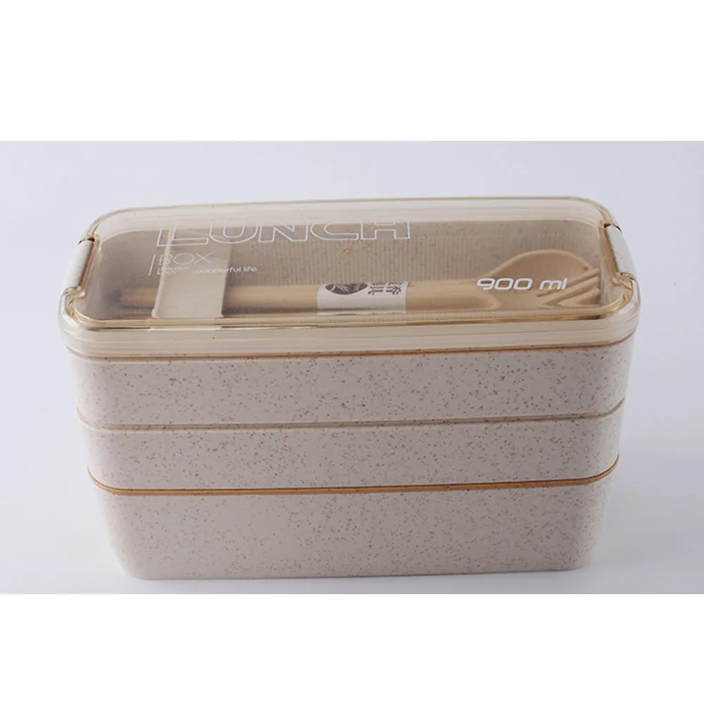 Wheat Straw Lunchbox with Spoon Fork Fruit Food Meal Storage Container Box Bento Lunch Boxes For Student Office Tableware Gift Wheat Straw Lunchbox with Spoon Fork Fruit Food Meal Storage Container Box Bento Lunch Boxes For Student Office Tableware Gift