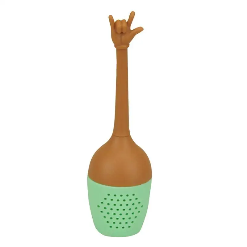 

Silicone Tea Infuser Tea Leaf Strainer Gesture Tea Filter Diffuser with Handle Awesome Teaware Accessories