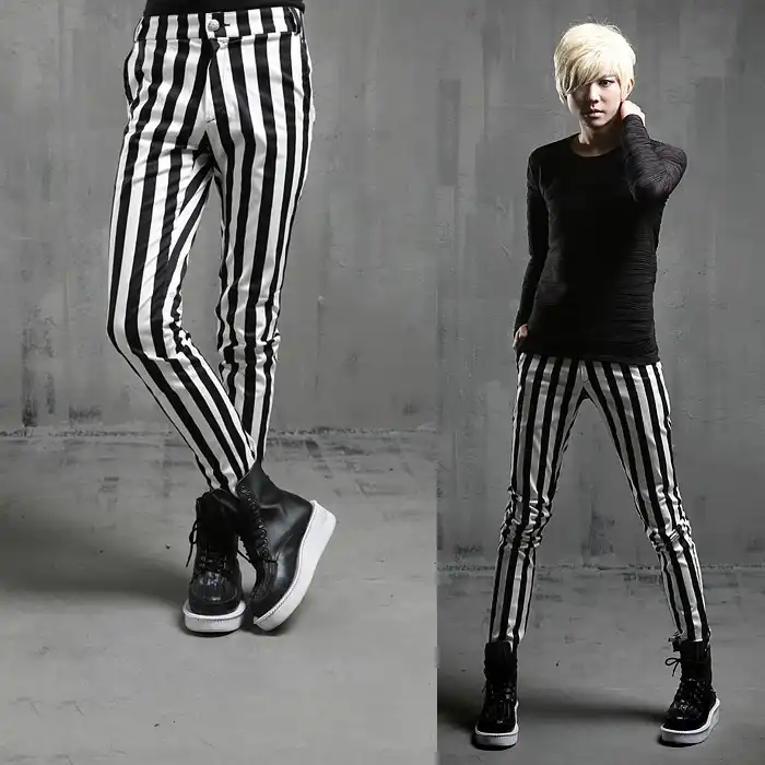 stripe skinny trousers