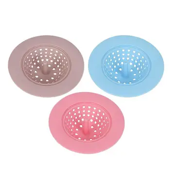 

Round Silicone Drains Sink Strainers Filter Sewer Drain Hair Colander Bathroom Cleaning Tool Kitchen Sink Gadgets Accessories