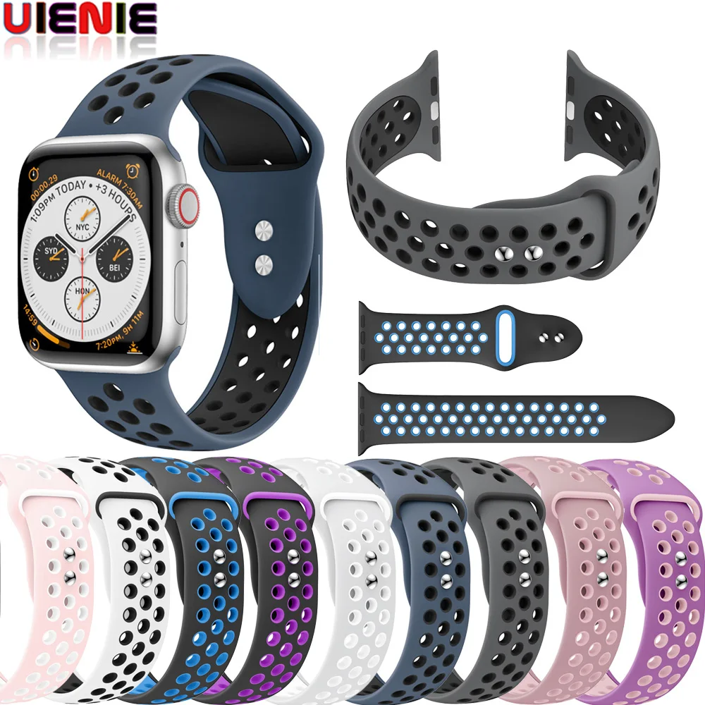 

UIENIE Silicone Replacement Sport Band For Apple Watch Band 38mm 40mm 42mm 44mm Bracelet Watch Strap For iWatch Series 4/3/2/1