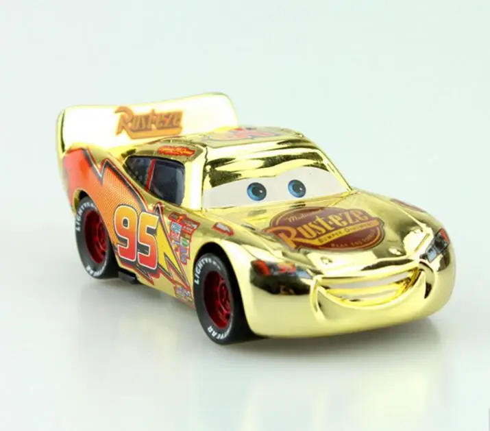 

Plating gold classic Pixar Cars Golden Silver version Diecast Metal Toys Car For Children Gift 1:55 Loose New In Stock