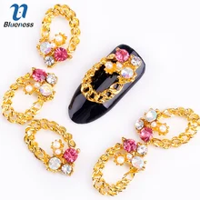 10 шт./лот 3D золотой цепочки и ожерелья Шарм Блестки для украшения ногтей ювелирные изделия из сплава Стразы DIY гвоздики для нейл-арта инструменты TN215