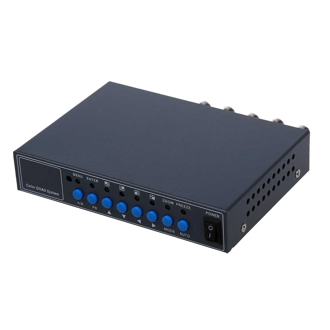 VGA 4CH Color CCTV Security Camera Video Quad Processor Splitter Remote