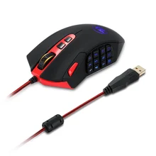 REDRAGON 24000 dpi регулируемая, USB, Проводная игровая мышь, 18 программируемых кнопок, мышь для настройки веса Catridge для ПК