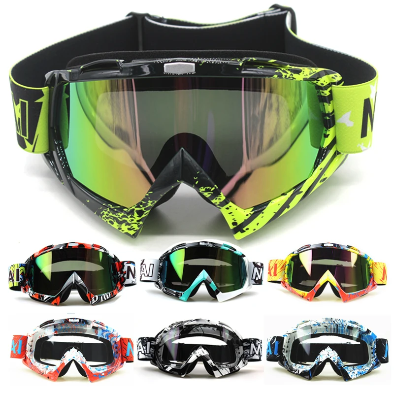 LJDJ - Lunettes de moto avec masque facial amovible - Lunettes de protection anti-UV pour VTT, ATV, motocross réglables MX pour le cyclisme hors route, la moto, les lunettes de course, de