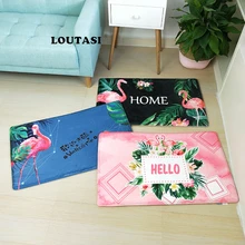 Loutsi фланелевые дверные коврики для входной двери Monstera Фламинго Печать Красочные ковры для ванной не скользящий коврик Домашний декор