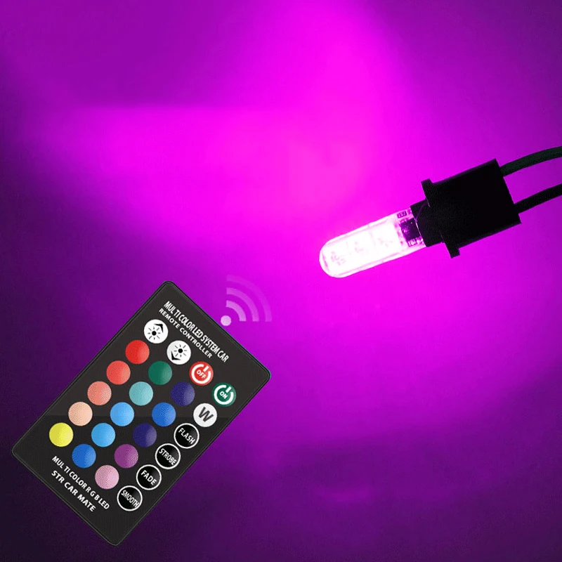 Универсальная автомобильная светодиодная лампа T10 RGB 5050 6SMD сигнальная