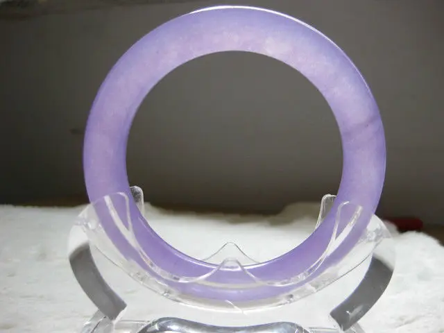 

VERY FINE LAVENDER RARE NATURAL JADEITE JADE BRACELET BANGLE 59MM a 5.19