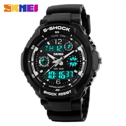 Skmei Роскошные Брендовые мужские s спортивные часы S Shock кварцевые montre homme Водонепроницаемый светодиодный цифровые военные часы для мужчин