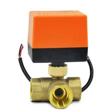 3 ходовой шаровой клапан электрический шаровой кран клапаном с электроприводом три линии один способ управления NC AC220V