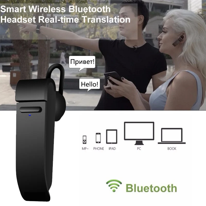 Intelligent 16 Languages instant portable business translator earphone voice device smart Wireless bluetooth Earphone