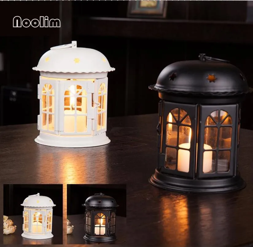 NooLim марокканский декор Античный Железный подсвечник в виде дома со звездой