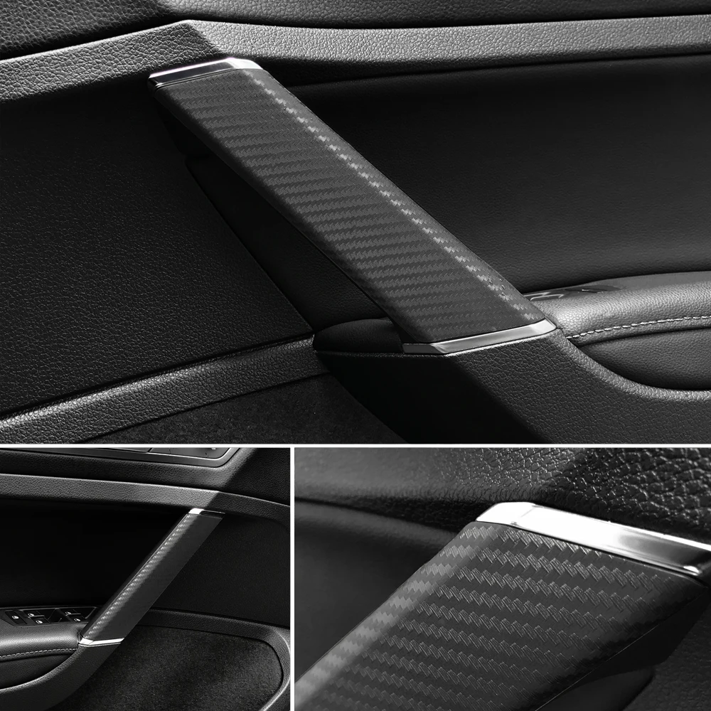 Внутренняя дверная ручка Накладка из углеродного волокна защитная пленка самоклеющаяся автомобильный Стайлинг для Volkswagen VW Golf 7 MK7 аксессуары