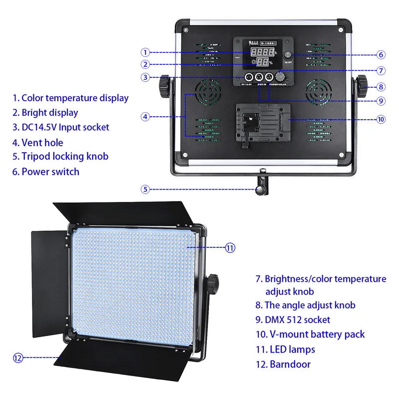 Yidoblo D-1080 Led фотографическое освещение затемнения 3200-5500 к камера фотостудия телефон фотография кольцо свет лампы и штатив Стенд