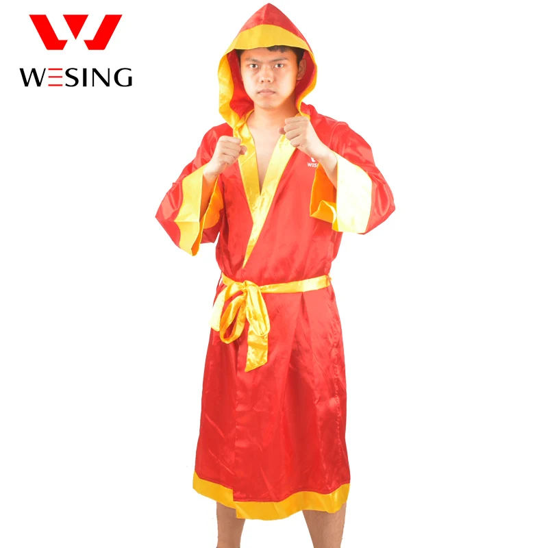 Wesing-red-man-boxing-uniform-clothing-muay-thai-kick-boxing-cloak-boxing-robe