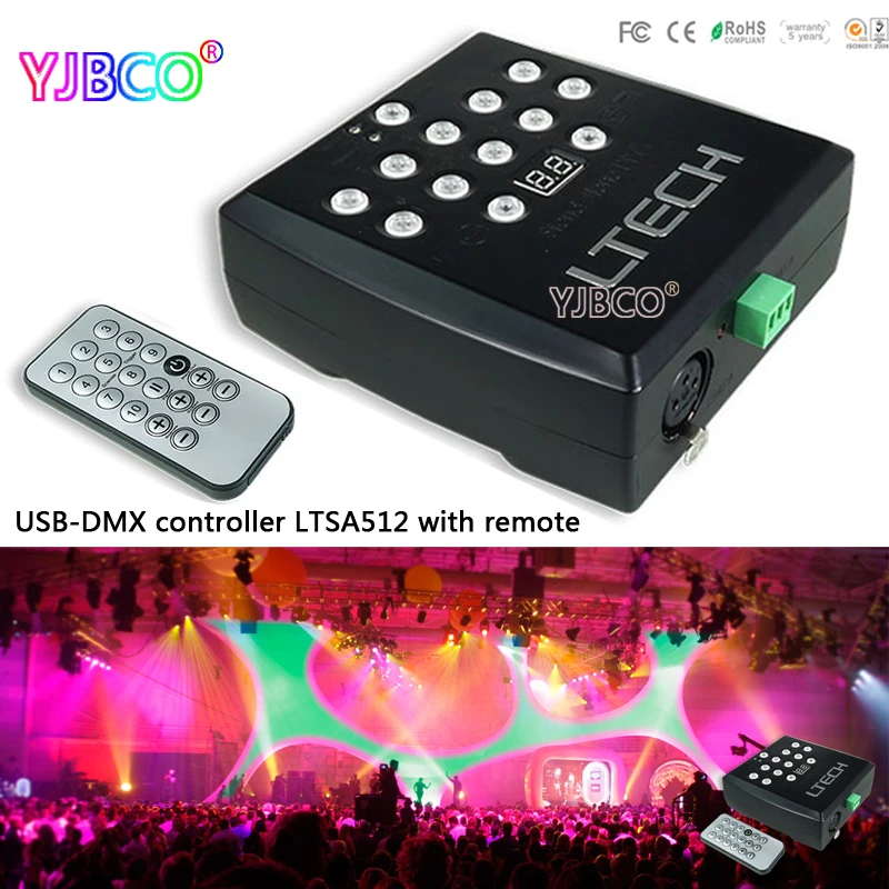 

LTECH led controller LTSA512 USB-DMX Master controller;DC5V USB Power input;DMX512 Master controller