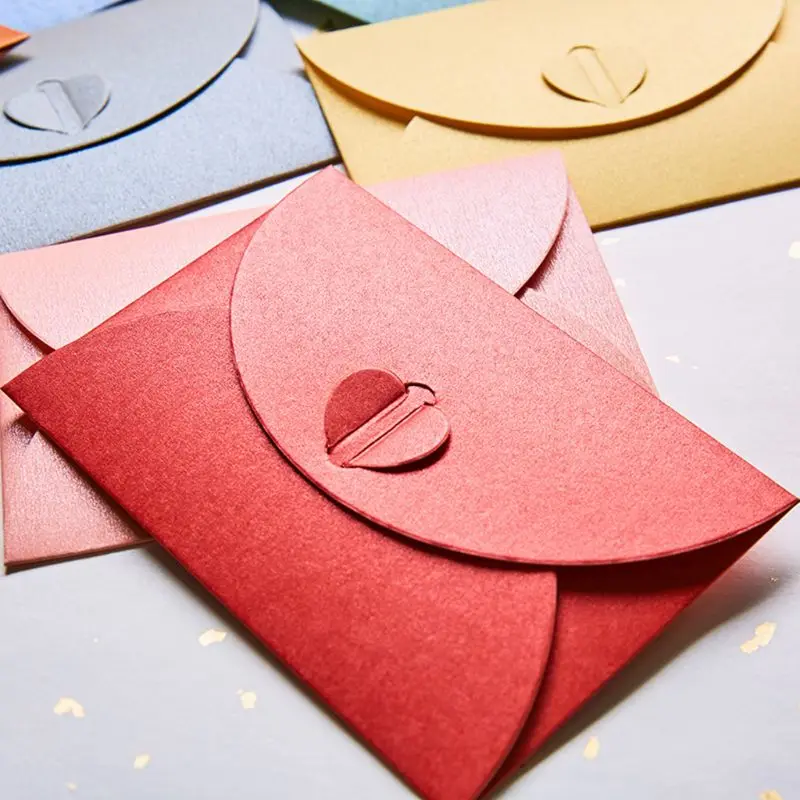 10 шт пустые мини сердце пряжка ретро бумажные конверты приглашение на празднование свадьбы конверт для поздравительных открыток с буквами