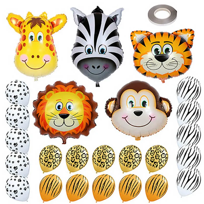 

25pcs Animals Balloons Safari Birthday Balloon Jungle Theme Birthday Party Balloons Birthday Party Decorations Kids Toys Balloon