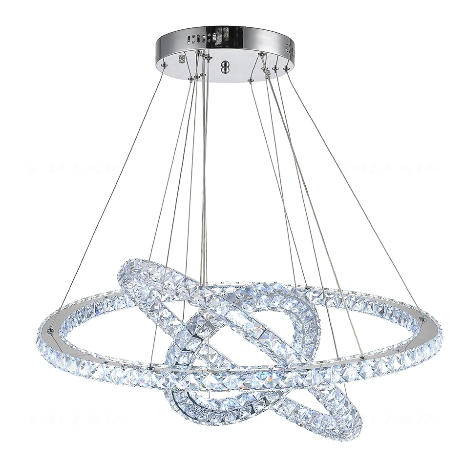 Современный светодиодный хрустальные люстры свет для столовой Гостиная подвесной светильник люстра лампа 3 кольца для производится в течение 15-25 м блеск