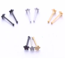 3-5 шт./упак. цветок нос губ Стад Кольцо небольшие мини Серьги Симпатичные Серебряный Черный пирсинг для женщин девушка