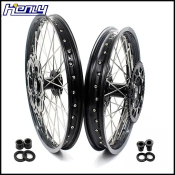 

21/18 Motorcycle Rim Complete Enduro Motorbike Wheels Set For SUZUKI DRZ400S 2000-2018 DRZ400E 2000-07 DRZ400 2000-04 Disc Black