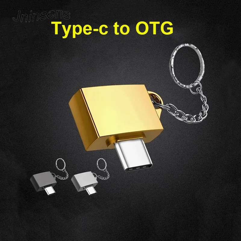 

Metal Type C OTG Type-C To USB 2.0 OTG Connector Adapter Male To Female Adaptor with Key Chain for Phone Gamepad Keyboard Mouse