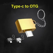 Metal Type C OTG Type-C To USB 2.0 OTG Connector Adapter Male To Female Adaptor with Key Chain for Phone Gamepad Keyboard Mouse