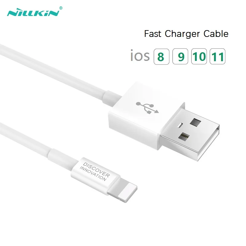 Кабель NILLKIN для iPhone 100 см 2.1A быстрое зарядное устройство USB зарядка кабелей Шнур для iPhone 10 8 7 6 5 Plus iPad iPod