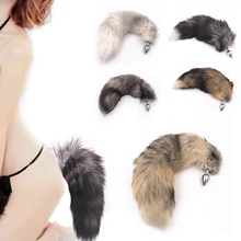 Metal Butt Plug Black Fox Tail Anal Plug Smooth Fur Sex Toys For Women Adult Games Sex Products and dildo vibrator