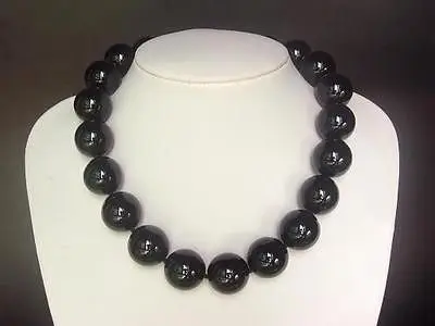 

Hot sale Necklace Black Onyx Huge 20mm Round Beads
