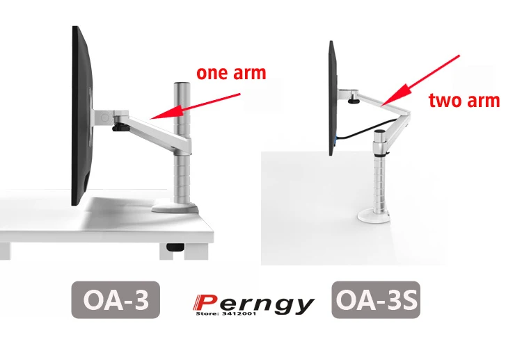 OA-3S, регулируемый по высоте держатель для ЖК-монитора, вращающийся настольный дисплей из алюминиевого сплава, длинная стойка VESA для телевизора, максимальная поддержка 27 дюймов