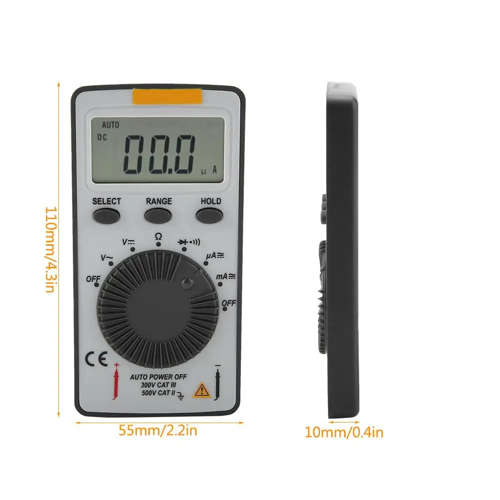 ANENG AN101 портативный мультиметр Авто/Ручной ЖК-дисплей Цифровой мультиметр 1999 отсчетов Электрический инструмент