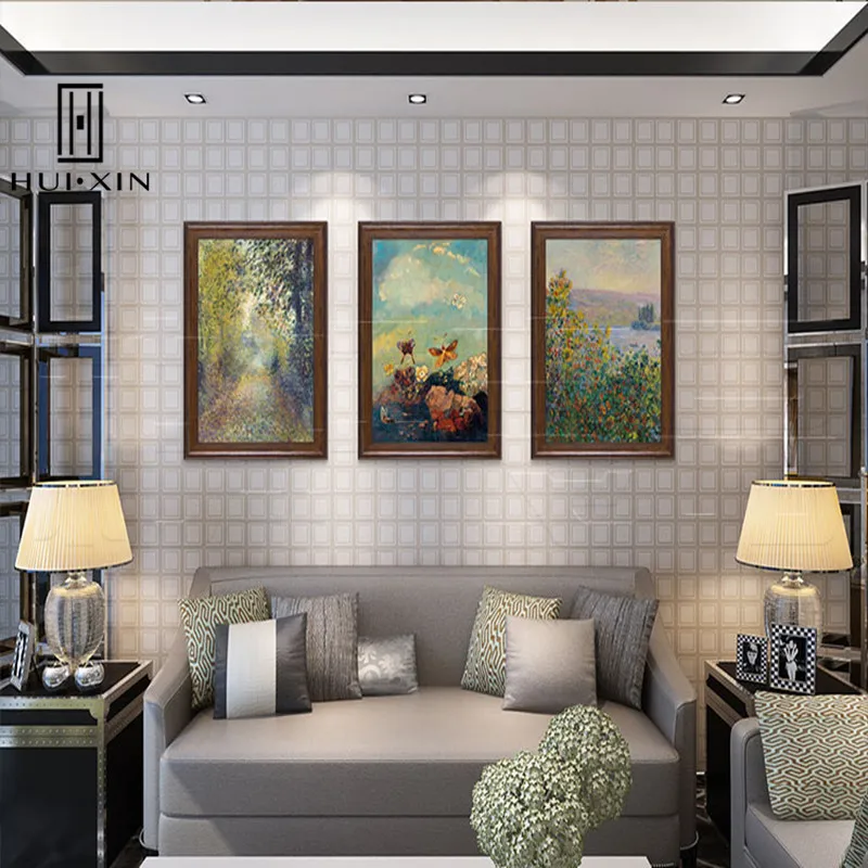 

Classic Art Works Typical Countryside View Flowers Embracing Lake HD Oil Canvas Printing Intense Visual Impact Great Mural Decor