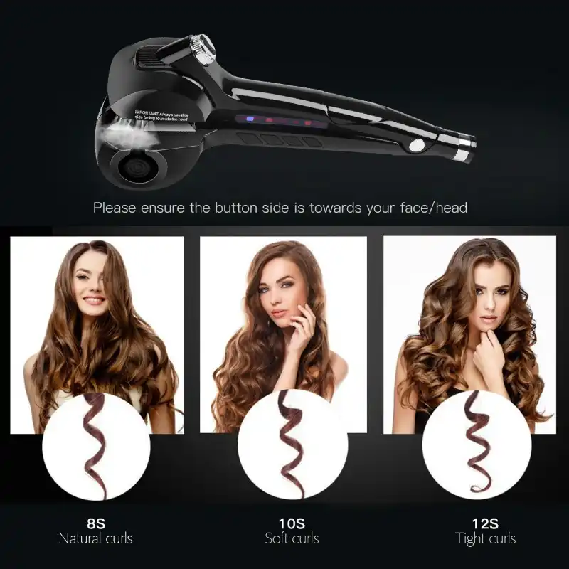 Led Digital Automatic Hair Curlers Vapor Spray Ceramic Deep Wave