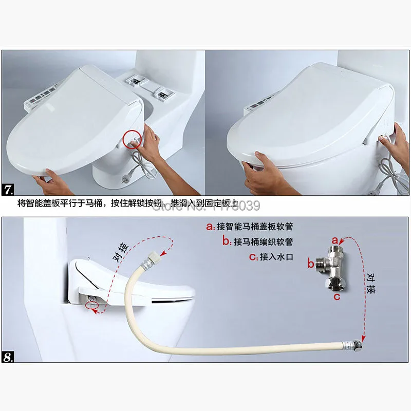 220 В 50 Гц электронный Туалет сидений с биде чистки, подогрев сидений Смарт накладки на сидения унитаза с женской ягодицы стирки, J17255