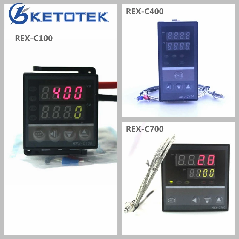 

REX-C100 REX-C400 REX-C700 Relay Output PID Thermomstat Regulator Dual Digital Temperature Controller with Thermocouple K
