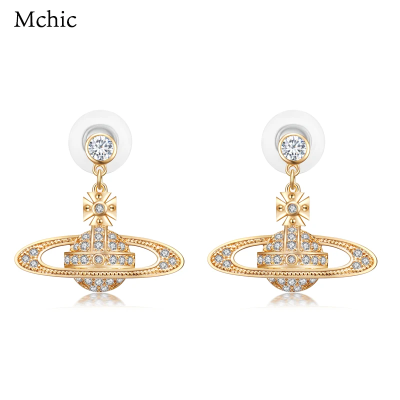 Mchic Vintage Brand Elegant Drop Earrinngs For Women S925 Pins Jewelry Zirconia Planet Fashion Boucle d'oreille Femme Gift