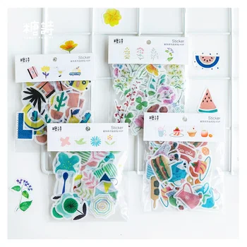 

40 Pcs/Set Lovely Plant Afternoon Tea Series Paper Sticker Cartoon Decorative DIY Scrapbooking Stick Label Diary Stationery