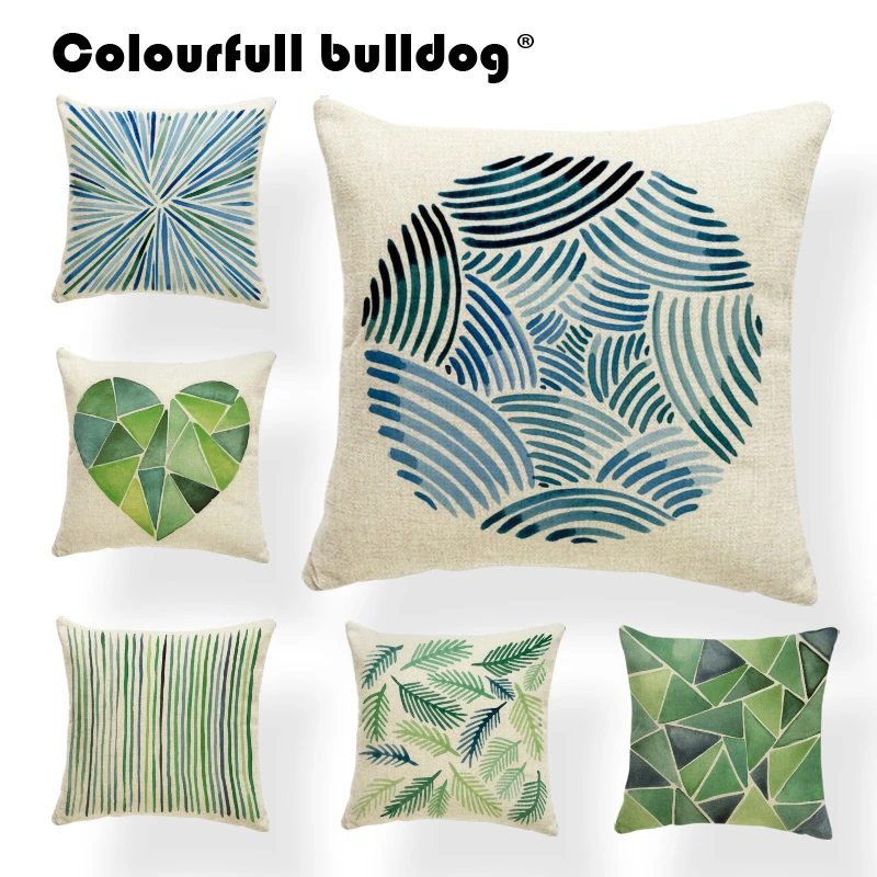 Plant Cushion Pillow Cover Pillows Leaves Family Gifts For Teens Watercolor Geometry Throw Pillow Covers Purple Checkered Lovely Plants Cushion Pillow Leavescushion Pillow Cover Aliexpress